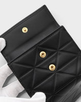 プラダ トライアングルロゴ レザー 二つ折り財布 ブラック