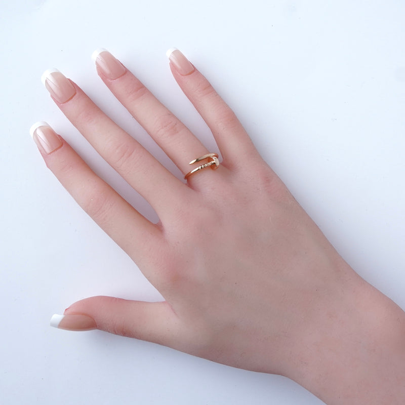 カルティエ ジャストアンクル スモールモデル 750 ピンクゴールド 指輪 リング 18K 18金 サイズ46 / 8号 箱付き