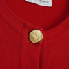 イヴサンローラン ヴィンテージ YSLロゴ 金ボタン コットン カーディガン レッド レディース