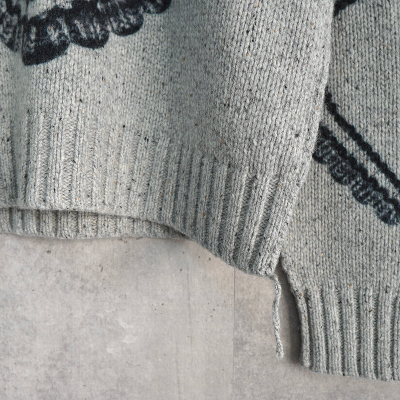 アクネ ストゥディオズ ハートプリント チャンキーニット セーター グレー タグ付き未使用品