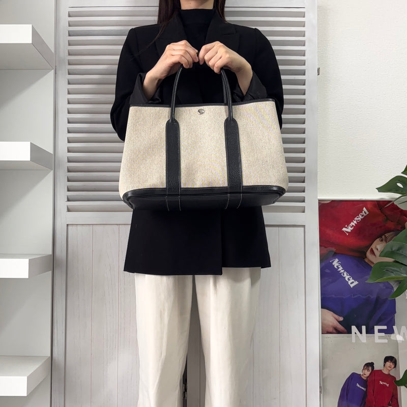 エルメス ガーデンパーティPM トワルアッシュ / ネゴンダ ネイビー □I刻印