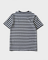 アクネ ストゥディオズ フェイスロゴ ボーダー Tシャツ ホワイト / ブラック