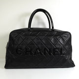 シャネル スポーツライン マトラッセ キャビアスキン ボーリングバッグ ボストンバッグ ブラック 6番台7桁 - NEWSED