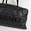 シャネル スポーツライン マトラッセ キャビアスキン ボーリングバッグ ボストンバッグ ブラック 6番台7桁