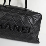 シャネル スポーツライン マトラッセ キャビアスキン ボーリングバッグ ボストンバッグ ブラック 6番台7桁 - NEWSED