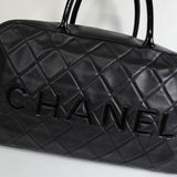 シャネル スポーツライン マトラッセ キャビアスキン ボーリングバッグ ボストンバッグ ブラック 6番台7桁 - NEWSED