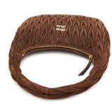 ミュウミュウ ワンダー マテラッセ スエード ワンショルダーバッグ ホーボーバッグ ブラウン