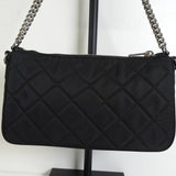 プラダ キルティング トライアングルロゴ テスート ナイロン 2way ショルダーバッグ チェーン ハンドバッグ ブラック