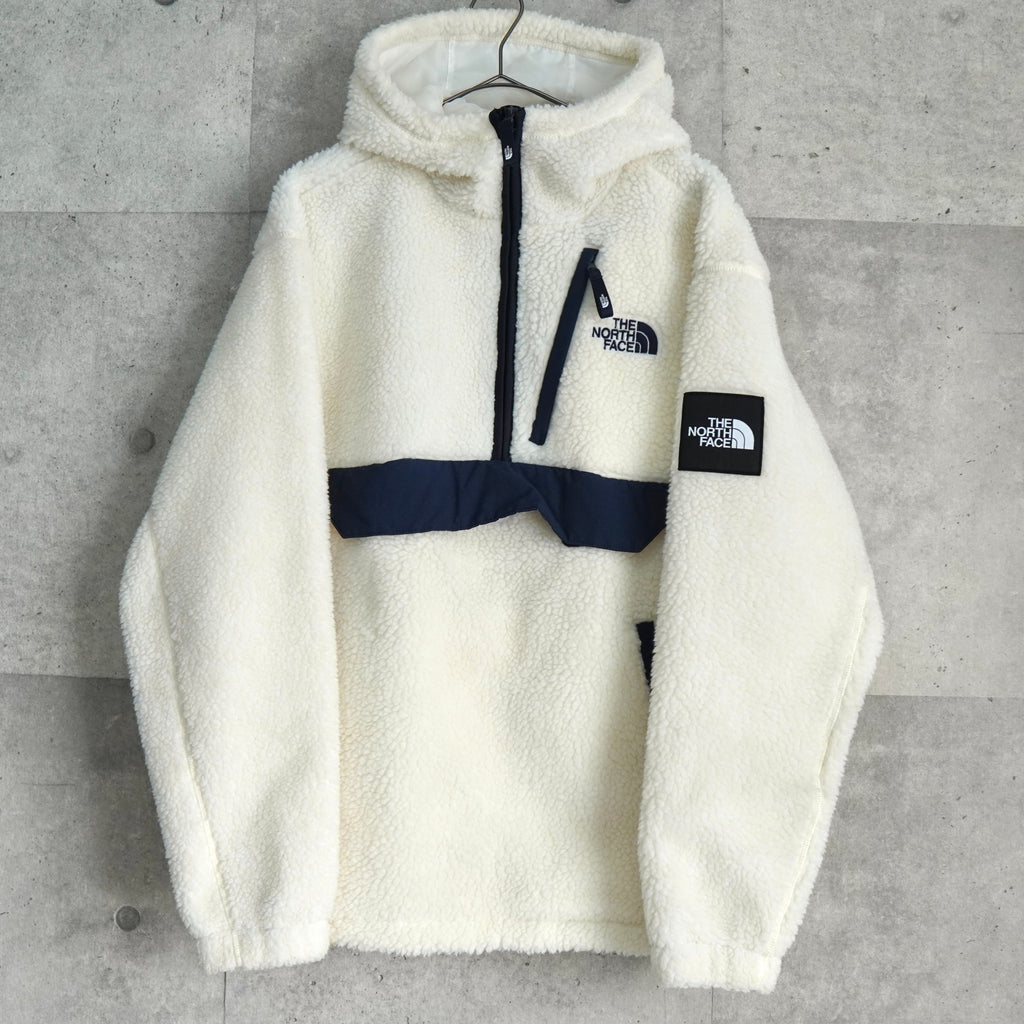 ザ ノースフェイス RIMO Fleece Anorak Hood Jacket ロゴ ハーフジップ ボア フリースジャケット ホワイト