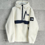 ザ ノースフェイス RIMO Fleece Anorak Hood Jacket ロゴ ハーフジップ ボア フリースジャケット ホワイト
