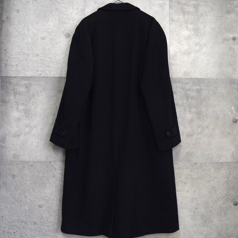 イヴ サンローラン ヴィンテージ ウールコート ステンカラーコート ネイビー