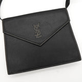 サンローラン YSLロゴ ステッチ ショルダーバッグ ブラック