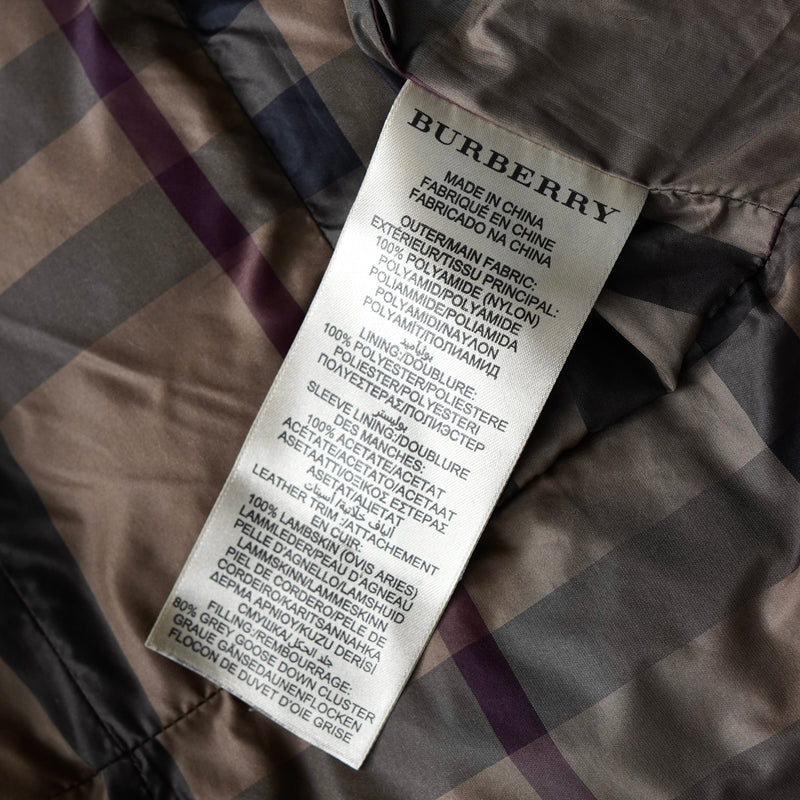 バーバリー 金ボタン ダウンジャケット ダウンコート ブラウン