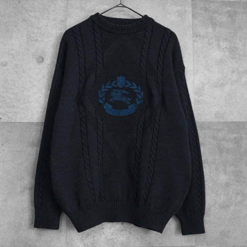 バーバリー ヴィンテージ ホースロゴ ニット グリーン系