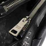 プラダ レザー ビジュー スタッズ 2way ハンドバッグ ショルダーバッグ ブラック