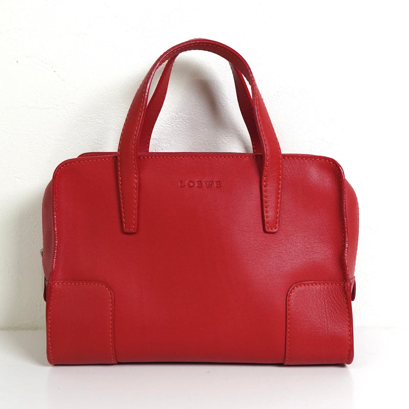 ロエベ ロゴ レザー ミニ ハンドバッグ レッド