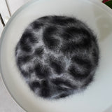 ヴィヴィアン ウエストウッド オーブ ヒョウ柄 アンゴラ モヘア ベレー帽 グレー