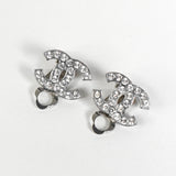 シャネル ココマーク ラインストーン イヤリング シルバー