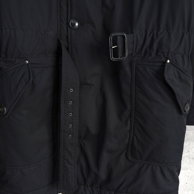 ポロ バイ ラルフローレン レザー切り替え フーデッド 中綿ジャケット コート ブラック