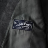 バーバリー ヴィンテージ ホースロゴ ボタン モヘア混紡 ダブル テーラドジャケット グレー