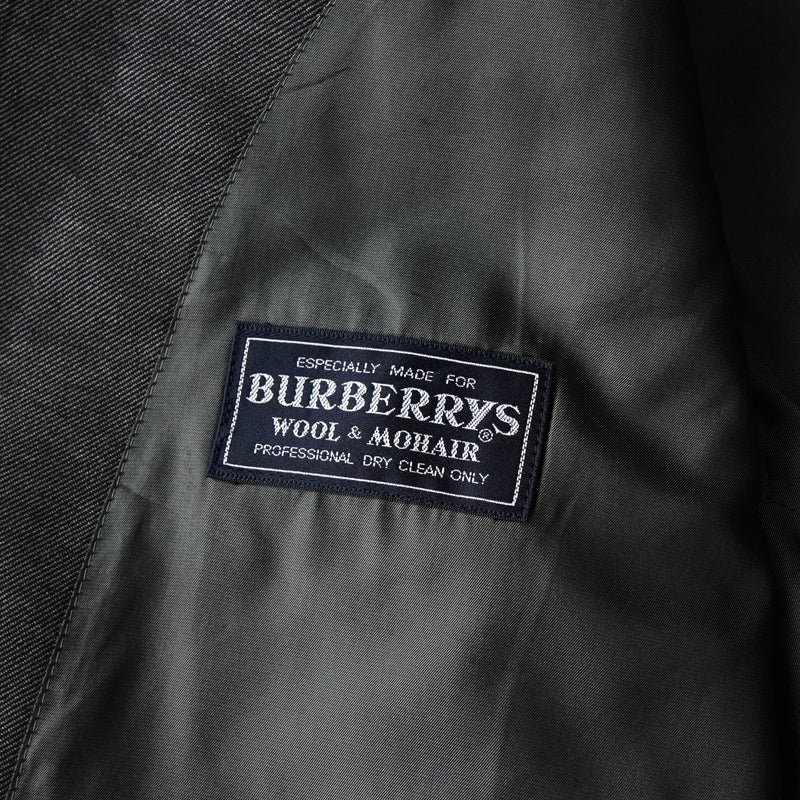 バーバリー ヴィンテージ ホースロゴ ボタン モヘア混紡 ダブル テーラドジャケット グレー