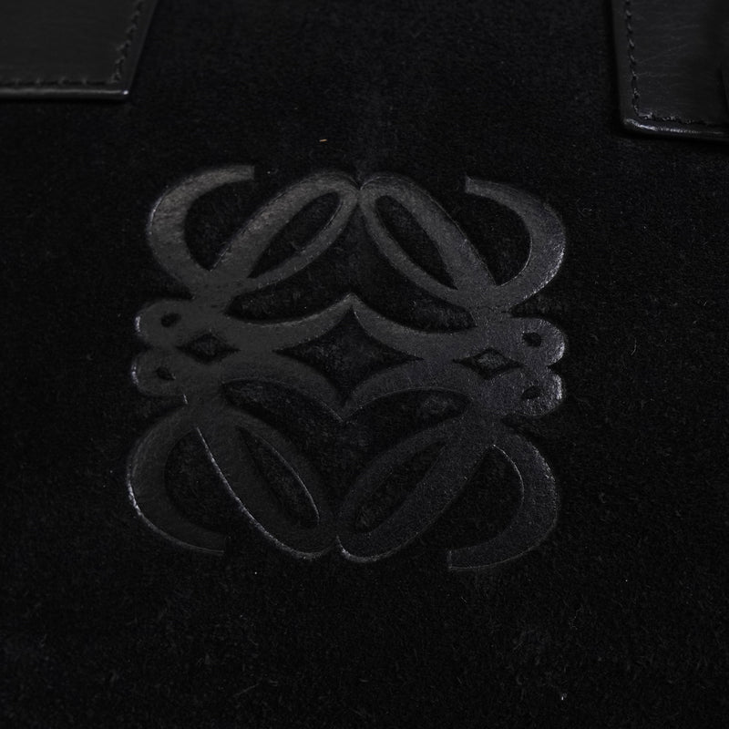 ロエベ アマソナ28 スエード / レザー ハンドバッグ ブラック