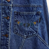 バレンティノ ジーンズ ヴィンテージ Vロゴ ボタン 刺繍 デニムジャケット ブルー