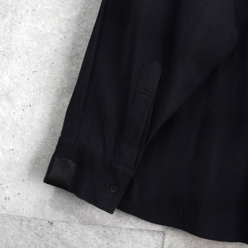 エヌハリウッド オンブレシャツ レーヨンシャツ 長袖シャツ ブラック