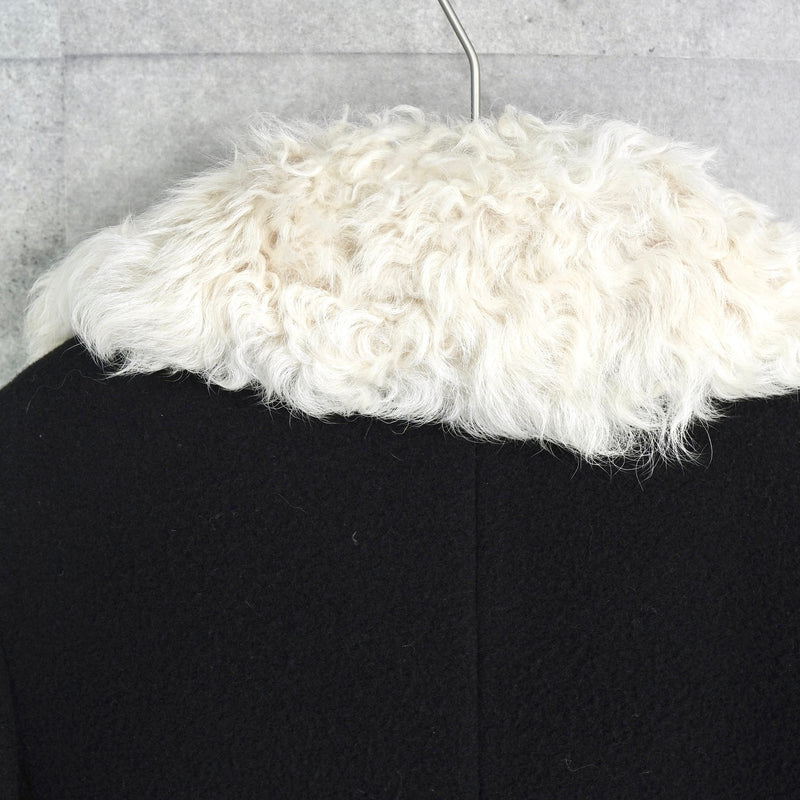 セオリー ウール カシミア ラム ファー コート レディース ブラック