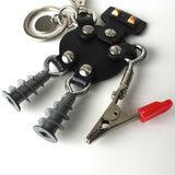 プラダ ロボット サフィアーノレザー キーリング キーホルダー チャーム ブラック