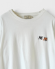 メゾン キツネ ダブルフォックスヘッド Tシャツ ホワイト M メンズ レディース