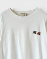 メゾン キツネ ダブルフォックスヘッド Tシャツ ホワイト M メンズ レディース
