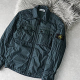 ストーンアイランド コンパスバッジ ガーメントダイ マイクロヤーンコットン 中綿ジャケット ブルー メンズ