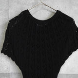 Red Valentino 黑色短袖针织连衣裙