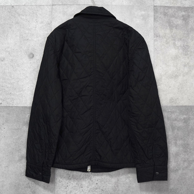 バーバリー ブルーレーベル ホースロゴ ノバチェック裏地 キルティングジャケット ブラック