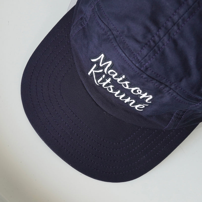 Maison Kitsune logo embroidered cap in navy