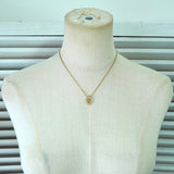 クリスチャン ディオール Diorロゴ ハート ラインストーン ネックレス GPゴールド