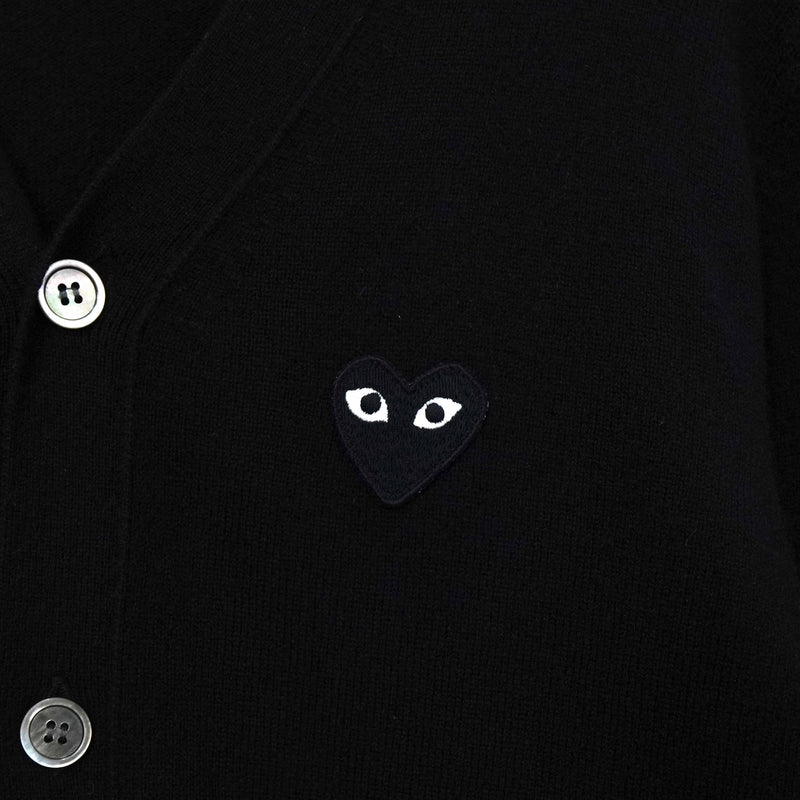 プレイ コム デ ギャルソン ハートロゴ カーディガン ブラック