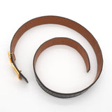 エルメス コンスタンス Hベルト アリゲーターベルト ブラック レディース