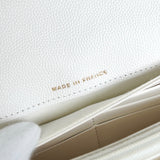 シャネル クラシック ココマーク マトラッセ キャビアスキン 長財布 ホワイト