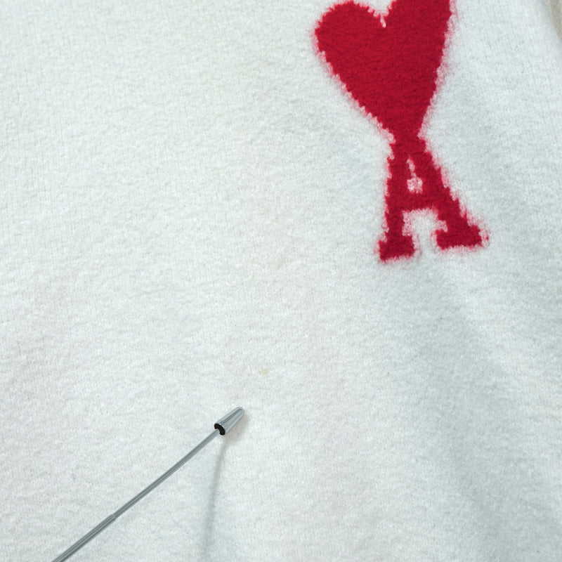 アミパリ アミ パリス ハートロゴ ニット アイボリー レディース