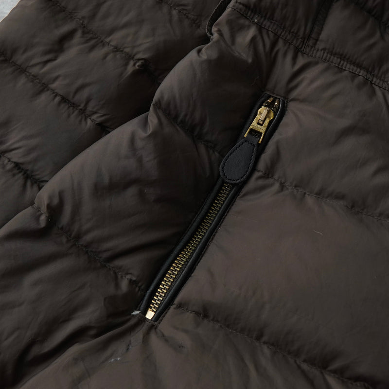 バーバリー 金ボタン ダウンジャケット ダウンコート ブラウン