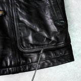 イヴ サンローラン ヴィンテージ 総裏地 YSLロゴボタン レザージャケット レザーブルゾン ブラック