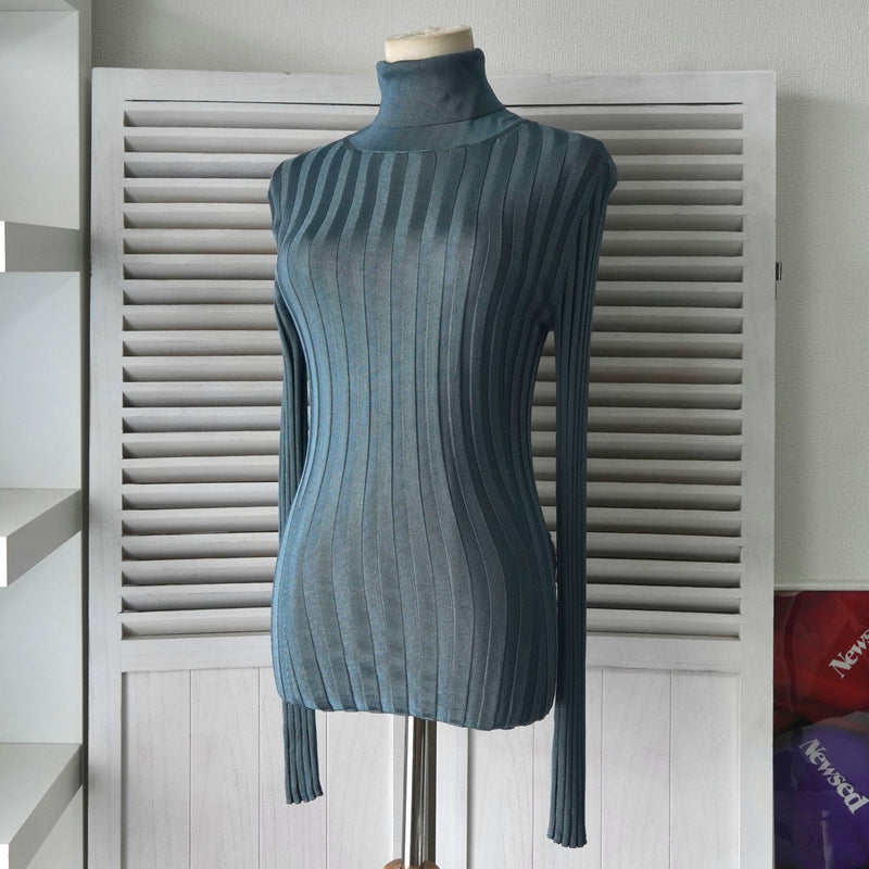 Acne Studios 女款蓝色罗纹高领衫