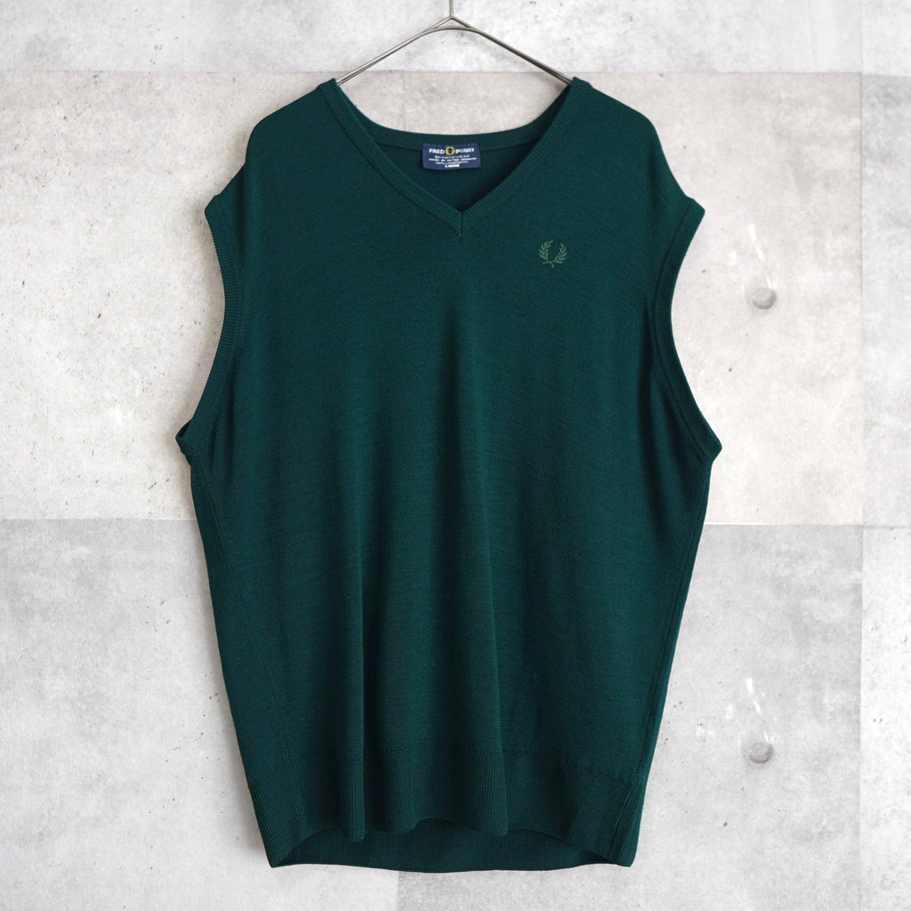 70's〜80's｜Logo Embroidery Wool Vest｜Made in UK