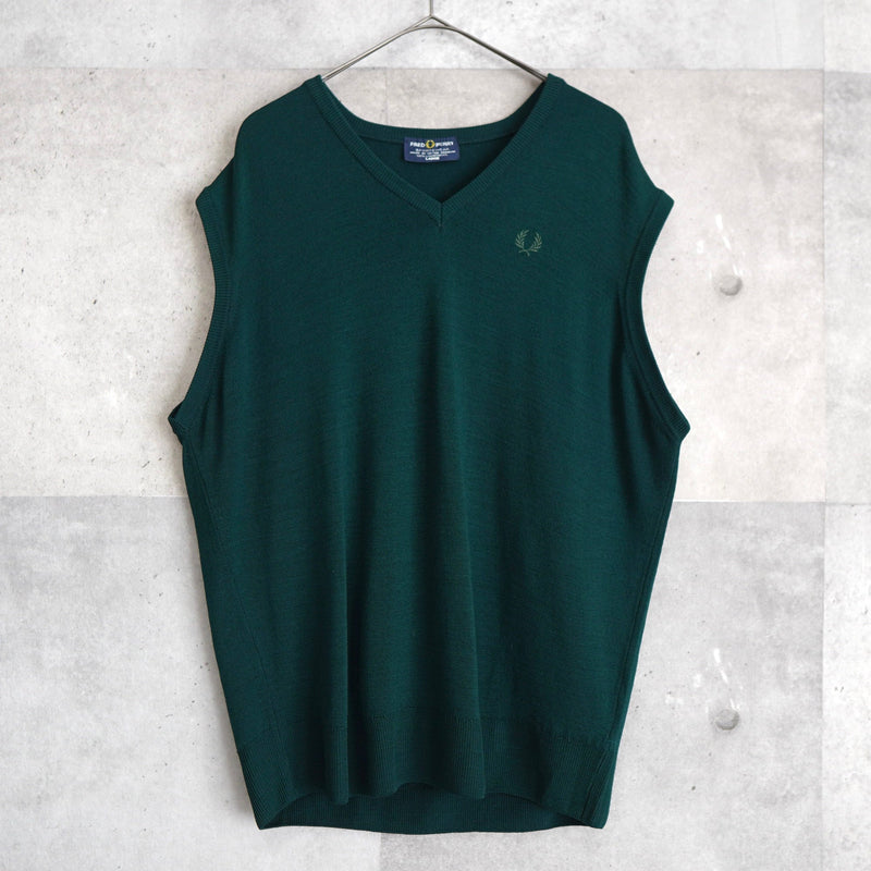 70's〜80's｜Logo Embroidery Wool Vest｜Made in UK - NEWSED