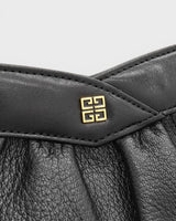 ジバンシー 4Gロゴ レザー ギャザー ショルダーバッグ ブラック