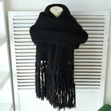 サンローラン パリ ニット フリンジ ロングマフラー