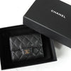 Chanel 7位数2号Coco Mark Matelasse小羊皮三折钱包（黑色）