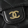 Chanel 7位数2号Coco Mark Matelasse小羊皮三折钱包（黑色）